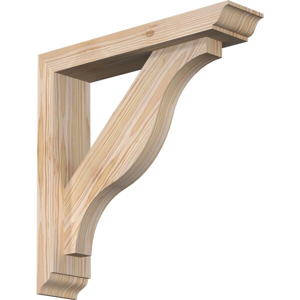 Ekena Millwork Funston Traditional Smooth Bracket w/ Offset Brace, Douglas Fir, 3 1/2"W x 16"D x 16"H BKT0402X16X16FST01SDF - main